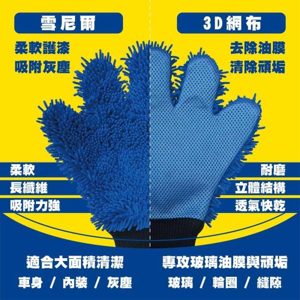 【固特異】雪尼爾雙效洗車手套(單入) 【固特異】雪尼爾雙效洗車手套(單入)