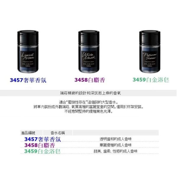 【日本 CARALL】ELDRAN RIZER車用液態香水消臭芳香劑 3457 3458 3459 【日本 CARALL】ELDRAN RIZER車用液態香水消臭芳香劑 3457 3458 3459