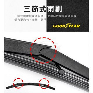 【固特異】 14~26吋 極撥水三節式矽膠雨刷 固特異 14~26吋 極撥水三節式矽膠雨刷 鍍膜雨刷｜三節式雨刷｜撥水雨刷