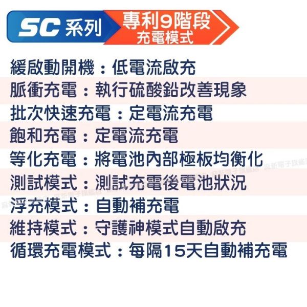 【麻新電子】 SC-1000+智慧型 12V鉛酸/鋰鐵電池雙模充電器(EFB專屬模式) 【麻新電子】 SC-1000+智慧型 12V鉛酸/鋰鐵電池雙模充電器(EFB專屬模式)