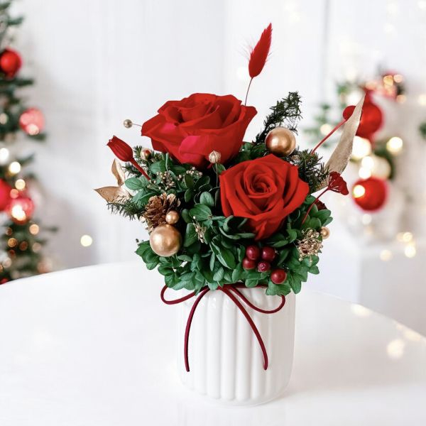 【Floral M】法式聖誕花園永生花禮（贈送5ml香氛油） 法式永生花,聖誕永生花,永生花禮盒,永生花花禮,聖誕花禮,聖誕節禮盒
聖誕節禮物,交換禮物,聖誕居家佈置,永生玫瑰