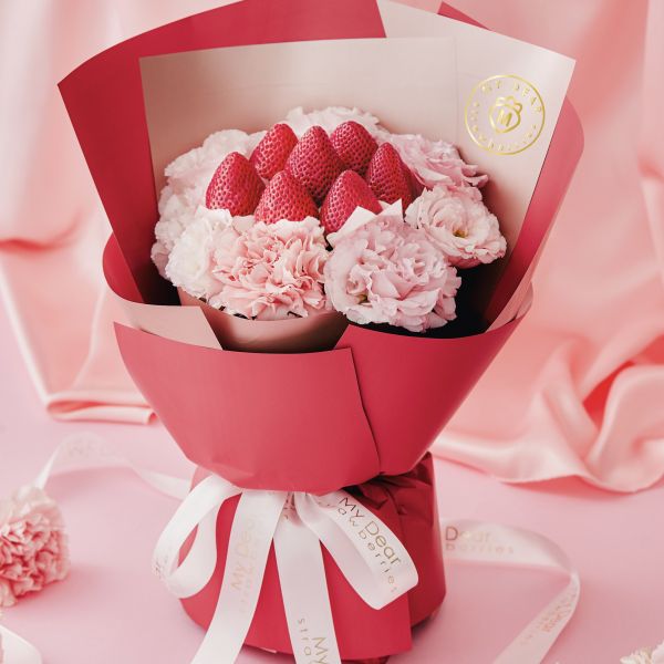 【母親節限定】One & only 輕奢玫瑰金草莓花束 My Dear strawberries,草莓,花禮,花束,浪漫,送禮,創意禮物,strawberry,bouquet,禮物,生日禮物,生日創意禮物,祝福