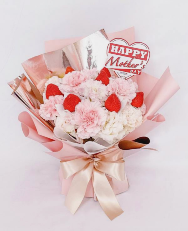【母親節期間限定】璀燦媽咪康乃馨草莓花束 母親節花束,草莓花束