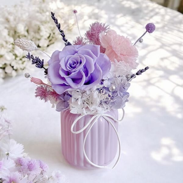 【Floral M】夏日南法普羅旺斯永生花禮（贈送5ml香氛油） 南法永生花束,普羅旺斯花禮,薰衣草不凋花,法式永生花推薦,夏日永生花設計,紫色系花藝禮盒,香氛風格乾燥花,法國風格花束,永生花送禮推薦,紫色永生花,高質感永生花束,浪漫夏日花束