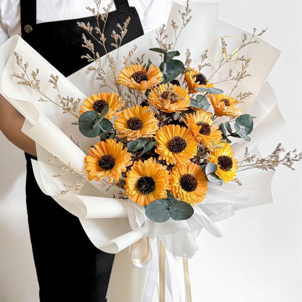 【Floral M】滿滿向日葵祝福擴香花束（贈送5ml香氛油） 向日葵擴香花束,香氛花束推薦,祝福花禮,擴香禮盒,生日花束送禮,乾燥花花束,畢業花束