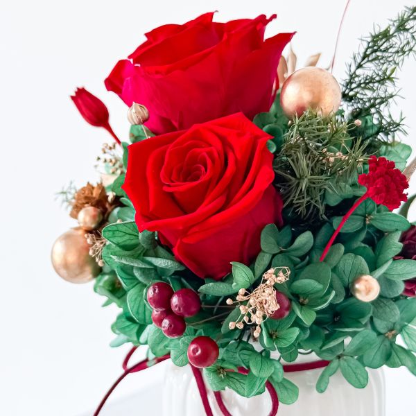 【Floral M】法式聖誕花園永生花禮（贈送5ml香氛油） 法式永生花,聖誕永生花,永生花禮盒,永生花花禮,聖誕花禮,聖誕節禮盒
聖誕節禮物,交換禮物,聖誕居家佈置,永生玫瑰