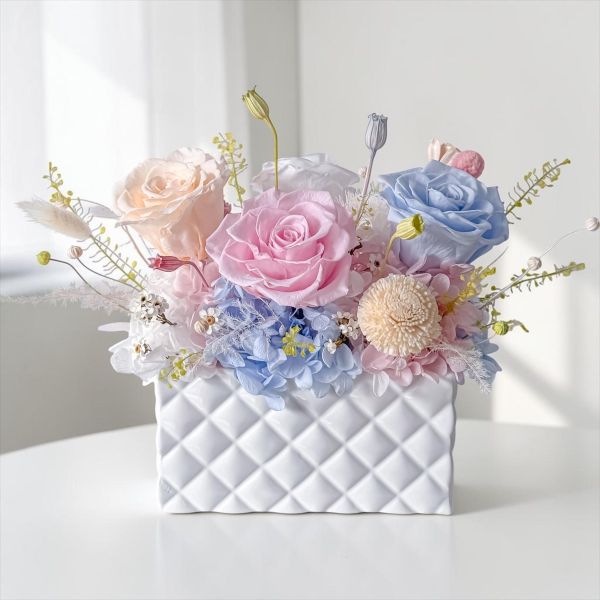 【Floral M】四季花園永生花禮（贈送5ml香氛油）免運 永生花、永生花禮、永生花盆花、乾燥花禮、花藝擺飾、居家擺飾、法式花藝、北歐居家、桌花、開幕送禮、喬遷禮物、生日花禮、母親節禮物、情人節花禮、辦公室擺飾、玄關擺飾、客廳裝飾、療癒花禮、質感禮物、四季花園永生花禮