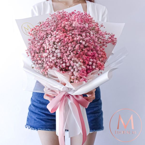 【Floral M】夢幻星空心動粉滿天星花束 My Dear strawberries,Floral M,生日花束,告白花束,鮮花花束,花藝,花店,告白,情人節,生日,禮物,送禮,花禮,花束,粉玫瑰