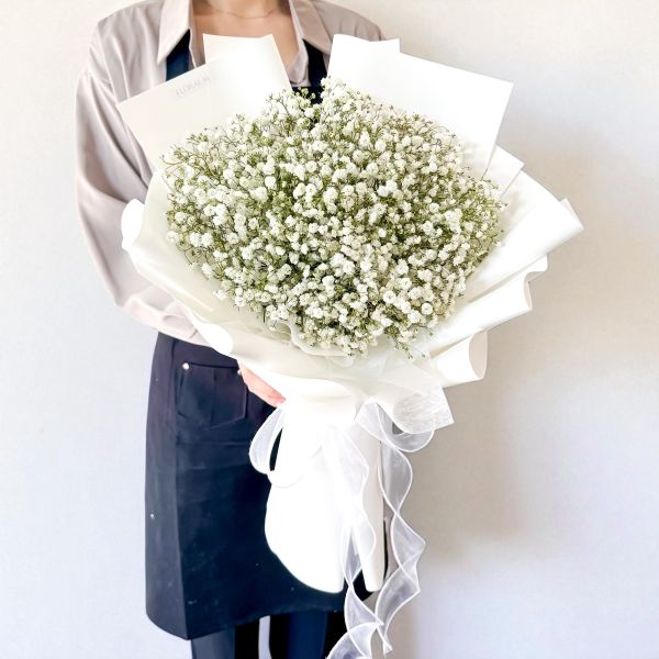 【Floral M】夢幻星空優雅白滿天星鮮花花束 滿天星花束、滿天星鮮花、生日花束推薦、求婚花束、情人節花束、小清新花束、FLORAL M 花藝
