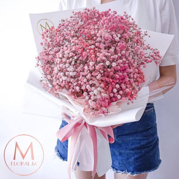 【Floral M】夢幻星空心動粉滿天星花束 My Dear strawberries,Floral M,生日花束,告白花束,鮮花花束,花藝,花店,告白,情人節,生日,禮物,送禮,花禮,花束,粉玫瑰