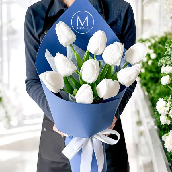【Floral M】法式午夜花園鬱金香香水花束（贈送5ml香氛油） 香水花束、鬱金香花束、法式花禮、香氛花藝、乾燥花香氛、浪漫情人節禮物、巴黎風格擺設、香味花束推薦、居家香氛裝飾、花藝設計