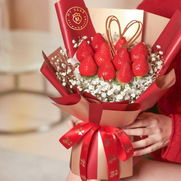 【新年限定】一路發草莓花束禮盒組 My Dear strawberries,草莓,花禮,花束,浪漫,送禮,創意禮物,strawberry,bouquet,禮物,生日禮物,生日創意禮物,祝福