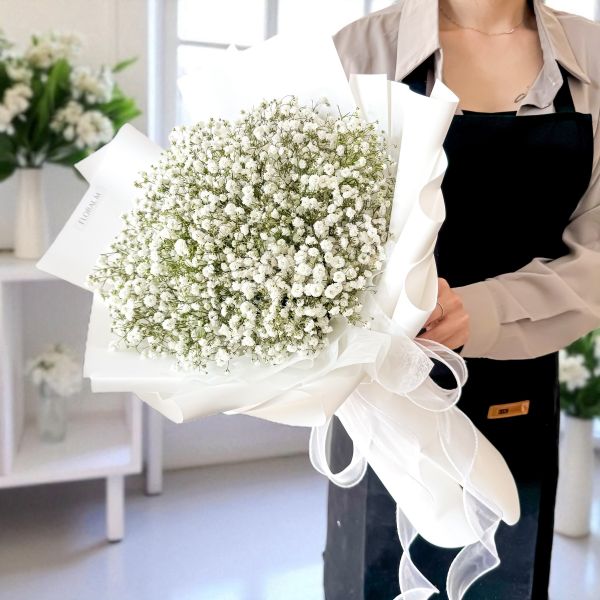 【Floral M】夢幻星空優雅白滿天星鮮花花束 滿天星花束、滿天星鮮花、生日花束推薦、求婚花束、情人節花束、小清新花束、FLORAL M 花藝