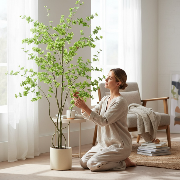 日式輕井澤庭院風鈴海棠1.6公尺室內大型仿真植栽（贈送花盆） 鈴海棠植栽,仿真植栽,室內大型植栽,日式植栽,輕井澤風格,人工植栽,居家佈置
,客廳植栽,室內裝飾