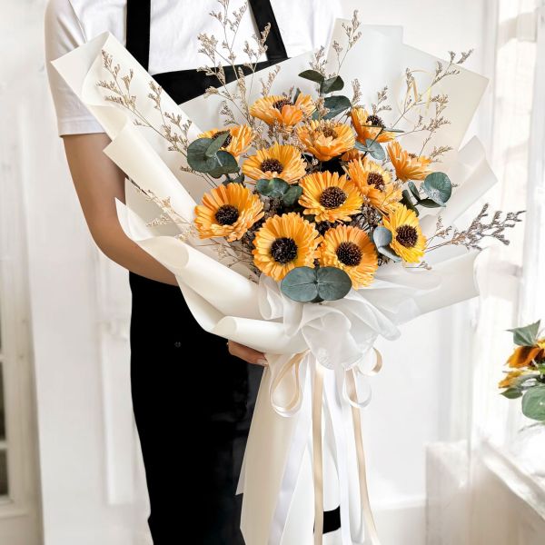 【Floral M】滿滿向日葵祝福擴香花束（贈送5ml香氛油） 向日葵擴香花束,香氛花束推薦,祝福花禮,擴香禮盒,生日花束送禮,乾燥花花束,畢業花束