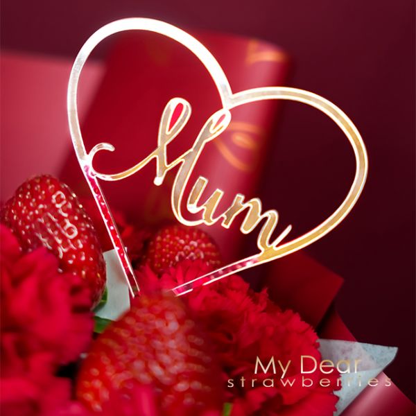 【NEW! 母親節限定】Classic Mom 經典絲絨紅康乃馨草莓花束禮盒組 My Dear strawberries,草莓,花禮,花束,浪漫,送禮,創意禮物,strawberry,bouquet,禮物,生日禮物,生日創意禮物,祝福