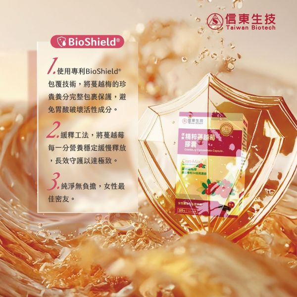 買1送1【信東生技】精粹蔓越莓膠囊 (90粒/盒)／下單出貨2盒 蔓越莓,私密保養,信東,信東生技,美國專利