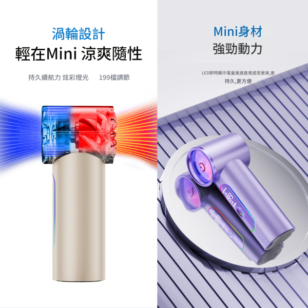 里歐街機 口袋風扇-V款 199檔風速 數位顯示 Type-c充電 方便攜帶 戶外神器 夏天必備 