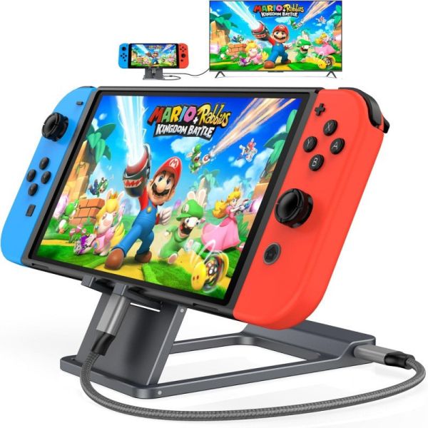 里歐街機 Switch2底座高清畫面轉換器 三合一擴展塢 連接電視投影 