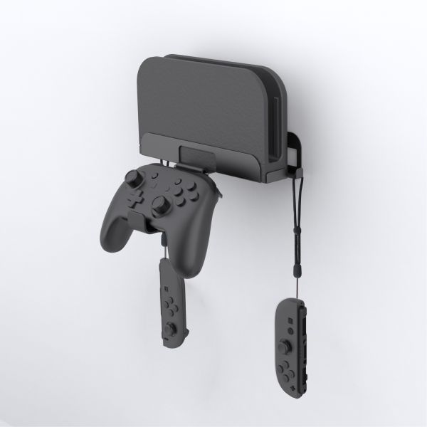 里歐街機 Switch2遊戲主機壁掛式收納架 Switch2主機墻式支架帶手柄收納掛架 