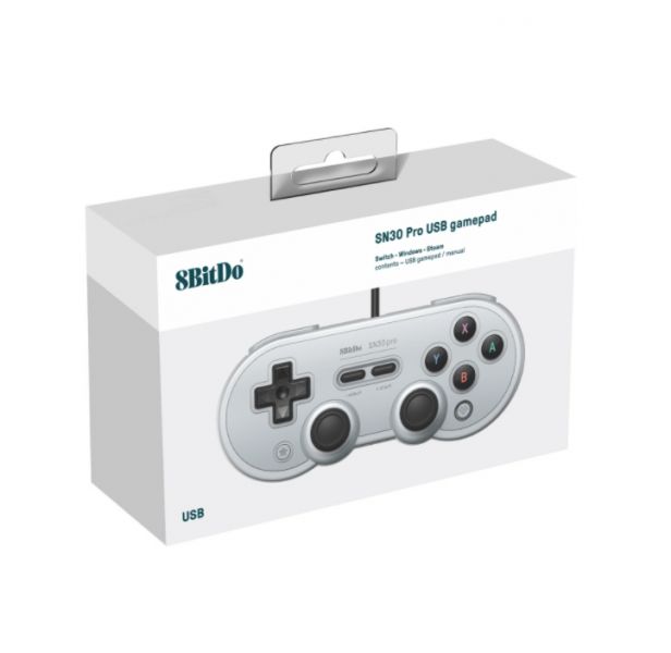 里歐街機 8bitdo 八位堂 SN30 Pro有線手把 灰色版 帶震動 