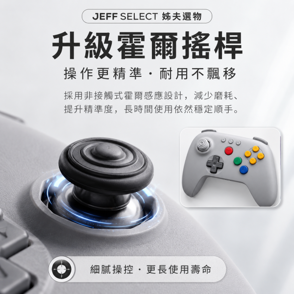 8BitDo 八位堂 64 藍牙遊戲手把｜復古灰配色・霍爾搖桿・1000mAh・Analogue 3D／Switch／PC／Android 相容 8BitDo 64 手把, 八位堂 64 藍牙手把, 8BitDo 藍牙遊戲手把, 復古遊戲手把, 霍爾搖桿手把, Switch 相容手把, PC 遊戲手把, Android 遊戲手把, Analogue 3D 手把, 自動連發手把, 快速映射手把, 1000mAh 遊戲手把, Jeff Select, 姊夫嚴選科技好物