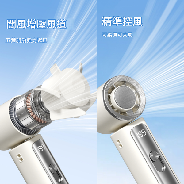 里歐街機 口袋風扇-Y款 199檔風速 數位顯示 Type-c充電 方便攜帶 戶外神器 夏天必備 