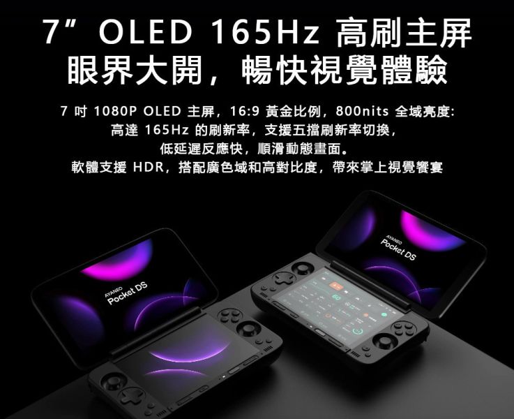 里歐街機 AYANEO PocketDS 雙屏掌機 7吋+5吋螢幕 165Hz超高刷 8+128記憶體 模擬器掌機 街機遊戲 模擬器遊戲 復古遊戲 