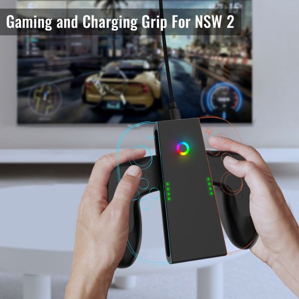 里歐街機 Switch2JOY-CON左右小手柄多功能握把 switch2可充電握 