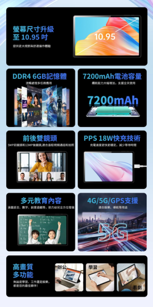 里歐街機 七代平板 旗艦PAD電腦 追劇神器盒子 10.95吋大螢幕 各種應用行動享樂帶著走 