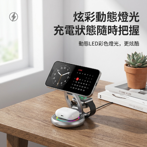 超級推薦出差旅行用 QI2三合一充電器 果粉的最愛 不是蘋果也能用 超強磁吸不掉落 攜帶方便好收納 