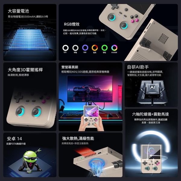 里歐街機 RG477V 最新豎版掌機 4.7吋螢幕 街機遊戲 開源掌機 復古街機 遊戲機 霍爾搖桿  附收納包 