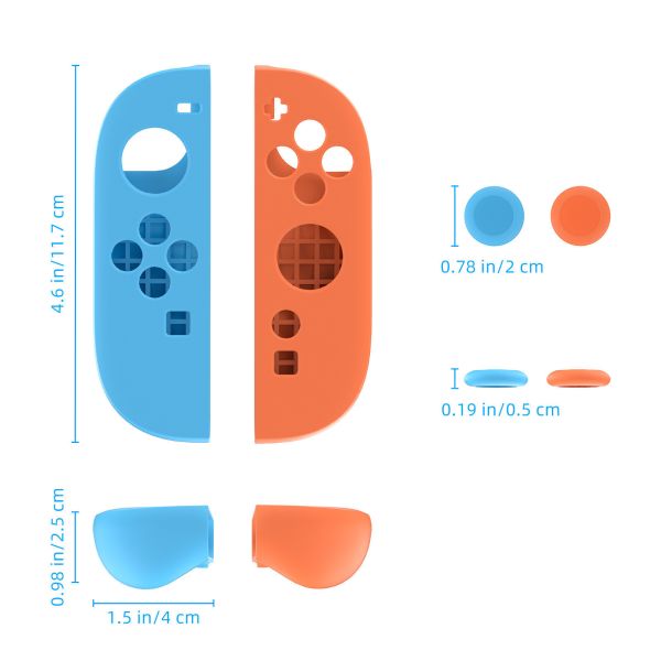 里歐街機 Switch2 joycon左右手柄矽膠保護套+搖桿帽防滑防摔矽膠套 