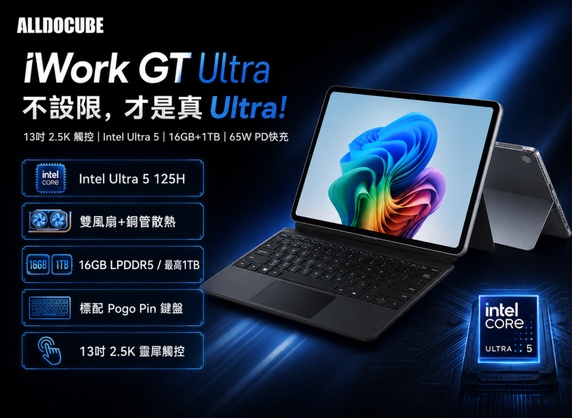 酷比魔方 Iwork GT Ultra 電腦平板 Windows二合一PC平板電腦 Win11業務、辦公、學習筆記型2.5K 13吋大螢幕 