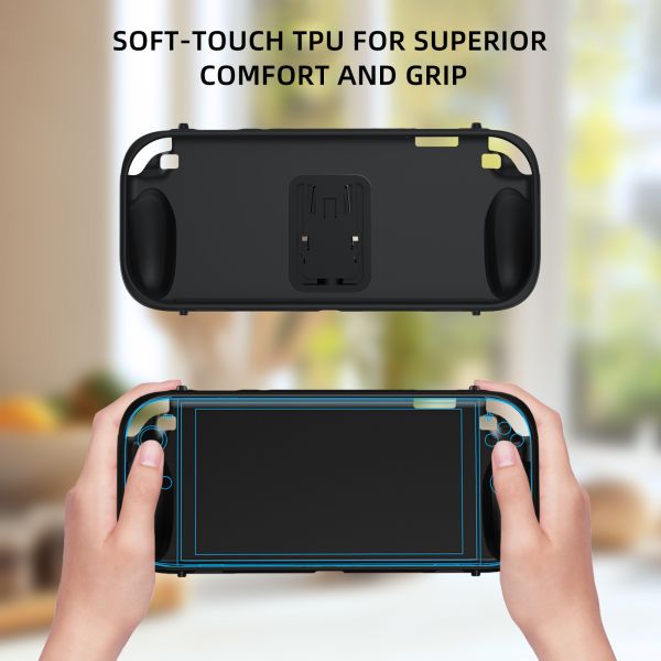 里歐街機 Switch2主機TPU 保護殼帶背部支架 switch2遊戲機 防滑一體保護殼 