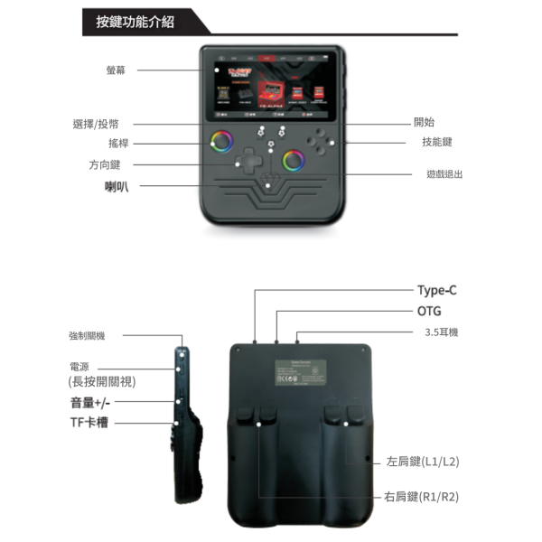 里歐街機 胖胖機 五種顏色  5吋螢幕 ARM Cortex-A7 6000mAh 模擬器掌機 街機遊戲 模擬器遊戲 復古遊戲 