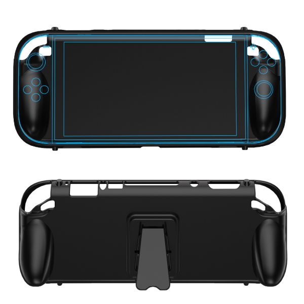 里歐街機 Switch2主機TPU 保護殼帶背部支架 switch2遊戲機 防滑一體保護殼 