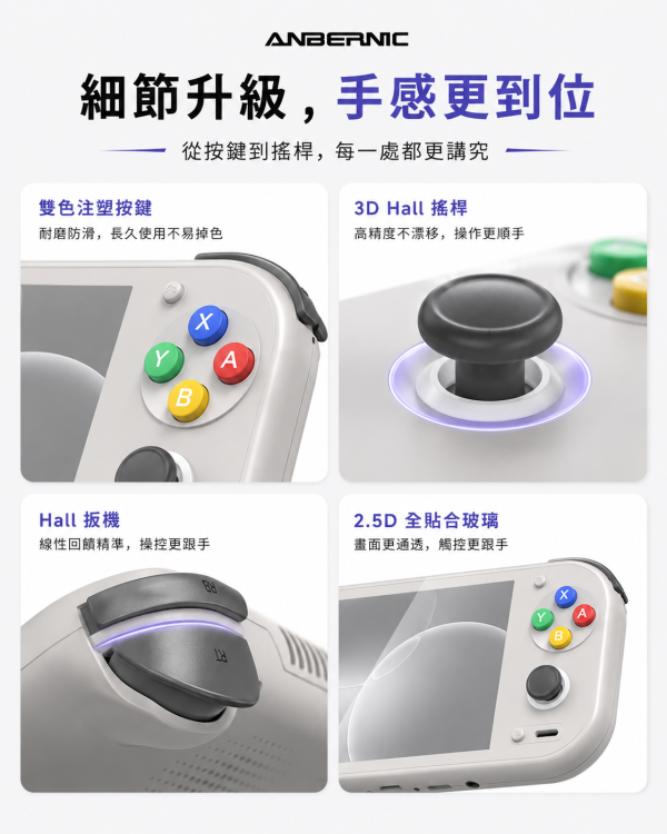 ANBERNIC RG55G1 Android 掌上型遊戲機｜Snapdragon G1 Gen 2・5.5 吋 FHD IPS・Android 14・6000mAh 大電量 ANBERNIC RG55G1, RG55G1, Android 掌上型遊戲機, Android 遊戲掌機, Snapdragon G1 Gen 2 掌機, 5.5吋FHD掌機, Android 14掌機, 霍爾搖桿掌機, 霍爾扳機, 6000mAh掌機, 串流遊戲掌機, AI遊戲助理, Jeff Select, 姊夫嚴選科技好物