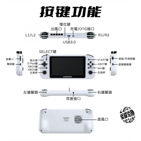 里歐街機 WIN600 3050e WIN10遊戲機 PC掌機 5.94吋掌上型遊戲掌機 3A遊戲機 Steam OS WIFI 藍芽 支援HDMI輸出 