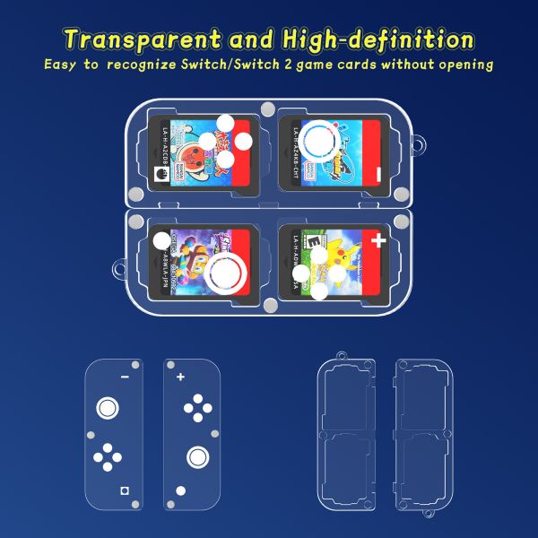 里歐街機 Switch&Switch 2遊戲收納卡盒 NS便攜式透明PC收納盒 