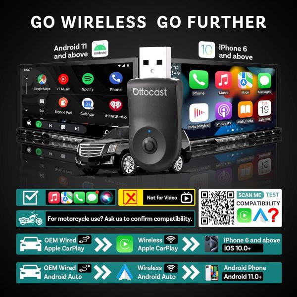 OTTOCAST Mini 無線 CarPlay／Android Auto 二合一接收器｜有線升級無線・隨插即用・自動重新連線 OTTOCAST Mini, Ottocast Mini, 無線CarPlay接收器, 無線Android Auto接收器, CarPlay轉無線, Android Auto轉無線, 有線CarPlay升級無線, 有線Android Auto升級無線, 車用無線轉接器, CarPlay轉接器, Android Auto轉接器, Jeff Select, 姊夫嚴選科技好物