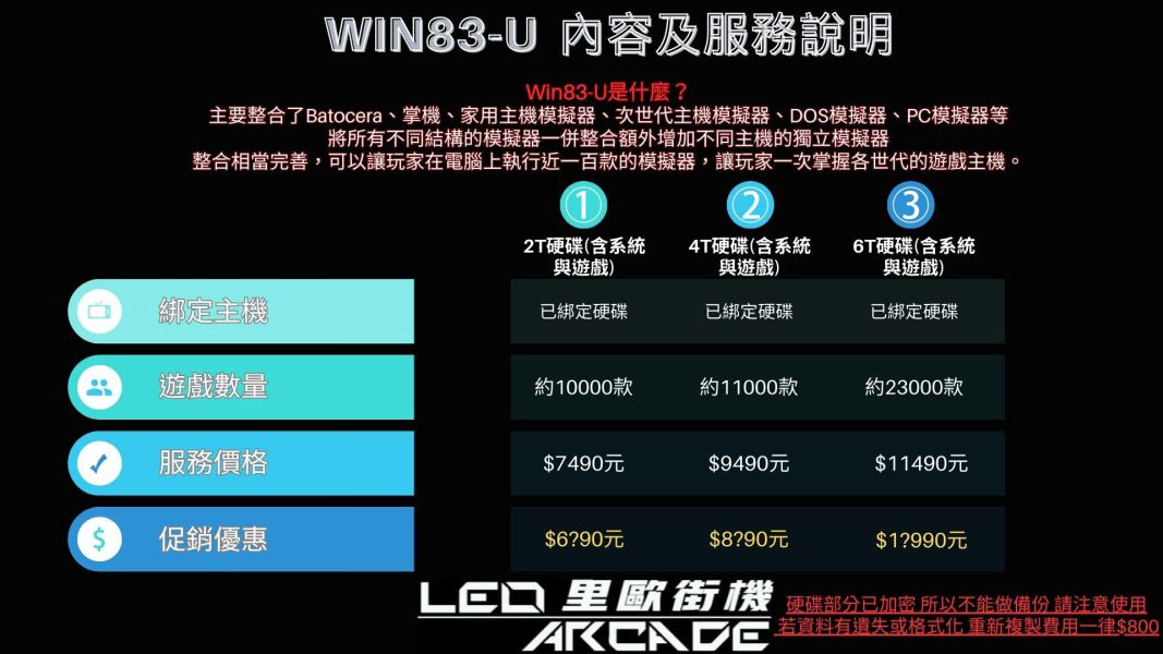 2024年里歐最強系統 WIN83-U 可運用於各種WINDOWS架構主機 掌機、平板、電腦設備等 支援近百款獨立模擬器 外接硬碟 