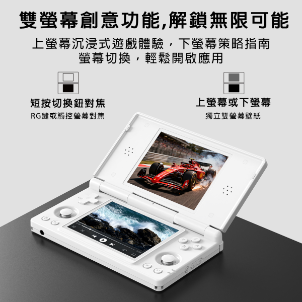 里歐街機 RGDS  4吋雙螢幕 RK3568處理器 3+32記憶體 模擬器掌機 街機遊戲 AI助手 模擬器遊戲 復古遊戲 