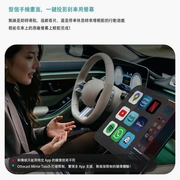 OTTOCAST Mirror Touch 無線 CarPlay 鏡像轉接器｜有線 CarPlay 升級無線・手機投屏・雙向觸控操作 OTTOCAST Mirror Touch, Mirror Touch, 無線CarPlay轉接器, CarPlay鏡像轉接器, 手機投屏車機, 雙向觸控鏡像, 有線CarPlay升級無線, iPhone車機鏡像, Android手機鏡像, 27W車用充電, Jeff Select, 姊夫嚴選科技好物