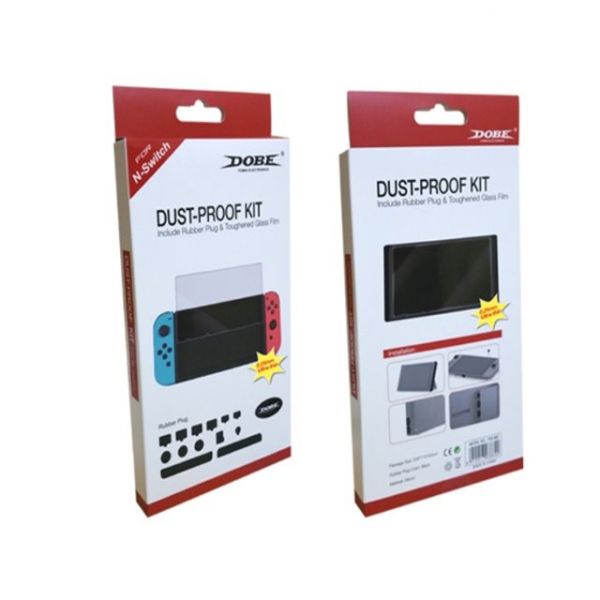 里歐電玩 SWITCH 專用防塵塞 全機防護 再送鋼化玻璃貼 內容物總共15樣 新玩家 新主機必備 任天堂主機周邊 