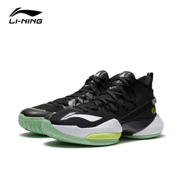 LI-NING 李寧 空襲VIII8 V2 男子反光減震回彈中筒籃球鞋 黑色(ABPS001-3) 