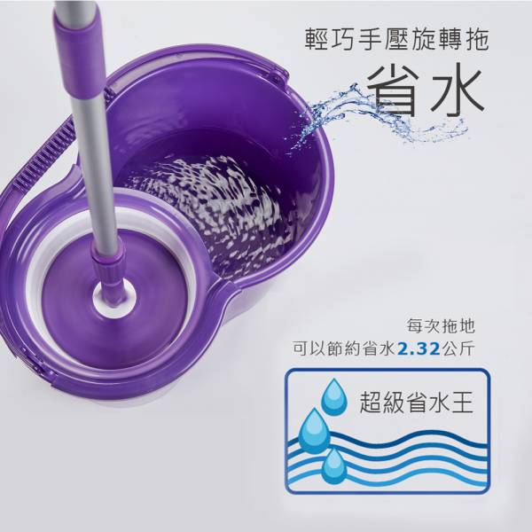 好神拖 輕巧手壓旋轉拖 淨涼一夏豪禮開刮限定組 旋轉拖把,地板清潔工具,掃除用具,日用品,拖把用具,掃把,拖把
