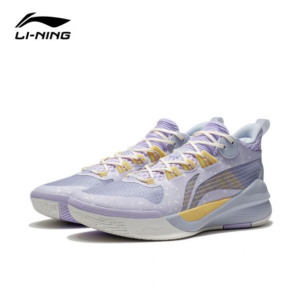 LI-NING 李寧音速X Team男子回彈籃球場地鞋 丁香紫/淡蕉黄 (ABPS015-3) LI-NING 李寧 音速X 10  Team 男 籃球鞋 ABPS015-1