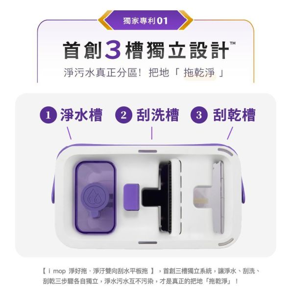 淨好拖 淨汙雙向刮水平板拖(一桶一拖四布) 