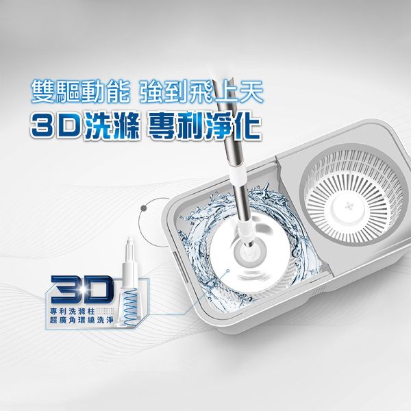 好神拖 省力手壓3D雙渦輪旋轉拖把組（1拖1桶1布） 旋轉拖把,地板清潔工具,掃除用具,日用品,拖把用具,掃把,拖把